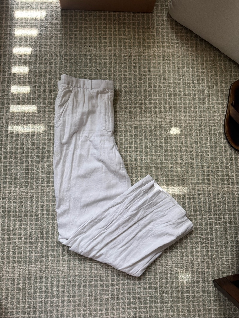 A&F Women’s White Linen-Blend Relaxed Pants